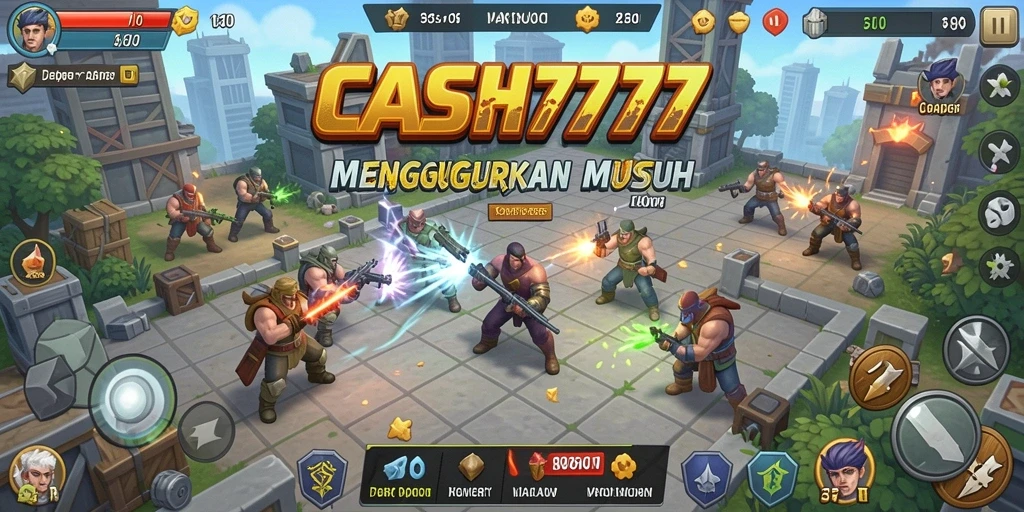 Tampilan gameplay menegangkan dari <strong>CASH777</strong> dalam Tower Defense.