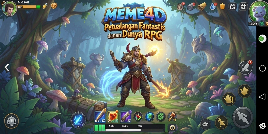 Tampilan gameplay MEME4D yang menarik dan penuh aksi RPG.