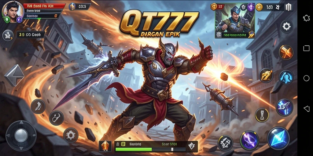 Tangkapan layar menunjukkan aksi intens gameplay QT777 yang mendebarkan.