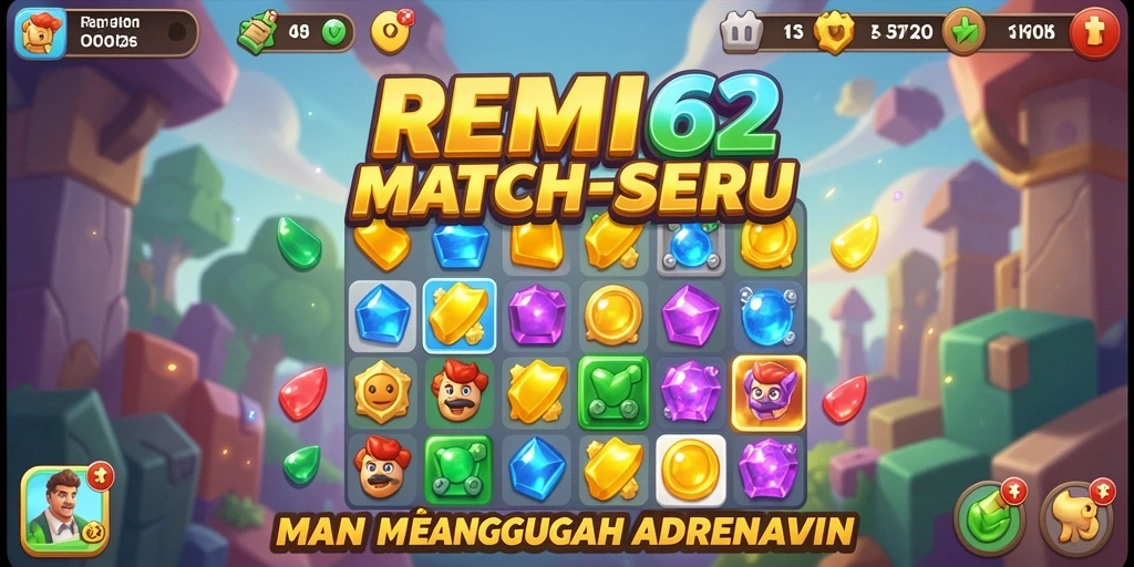 Tangkapan layar REMI62 menampilkan gameplay Match-3 yang seru dan menarik.