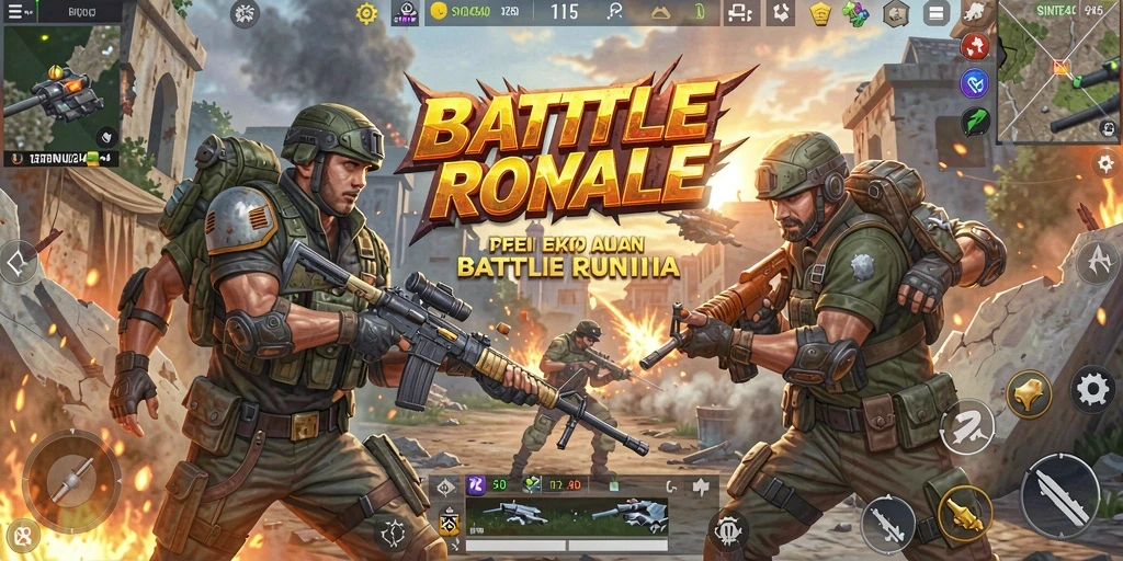 Gameplay seru SINTE4D dalam mode Battle Royale.