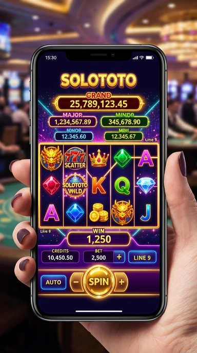 Tampilan utama aplikasi Solototo dengan kategori aplikasi yang terorganisir.